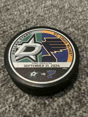 Dallas Stars vs St. Louis Blues NHL Match Up Hockey Puck