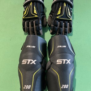 Used Youth Lacrosse Gloves & Elbow Pads Combo