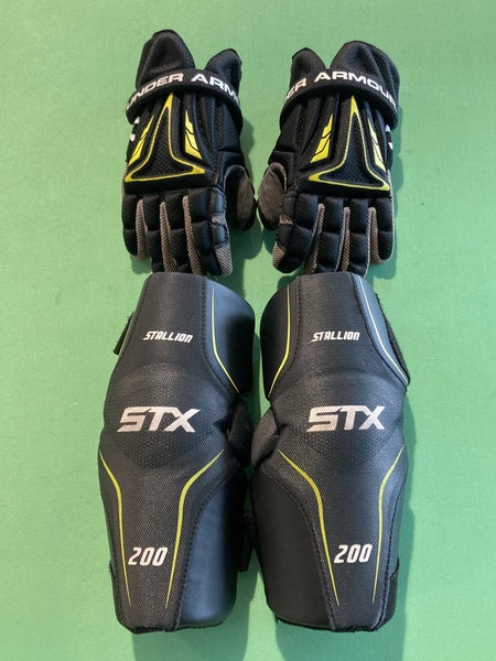 Used Youth Lacrosse Gloves & Elbow Pads Combo