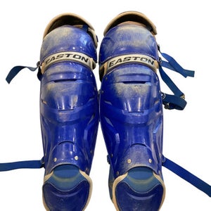Used Easton ROYAL BLUE SHINGUARDS Catchers Leg Guards Royal Blue Adult 11884-S000048634