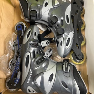 Used RollerDerby EUROPA ABEC-3 Racing Inline Skates Grey Senior 10 11849-S000029433