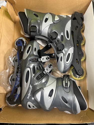 Used RollerDerby EUROPA ABEC-3 Racing Inline Skates Grey Senior 10 11849-S000029433