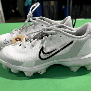 White Kid's Size M 3.5 (W 4.5) Youth Nike Force Trout 9 Pro MCS Low Top Footwear Molded Cleats (Used