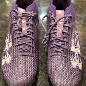 Purple Men's Size M 14.0 (W 15.0) Under Armour Low Top Blur Smoke 2.0 Molded Cleats (New)