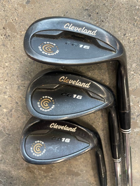 Cleveland CG16 Black Zip Groove Wedges | RH 52, 56, 60| Steel Shafts