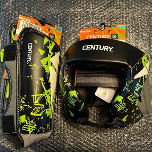New youth large / xl century mma kickboxing head gear and shin guards