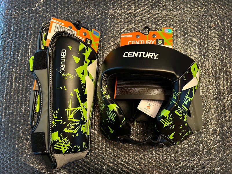New youth large / xl century mma kickboxing head gear and shin guards