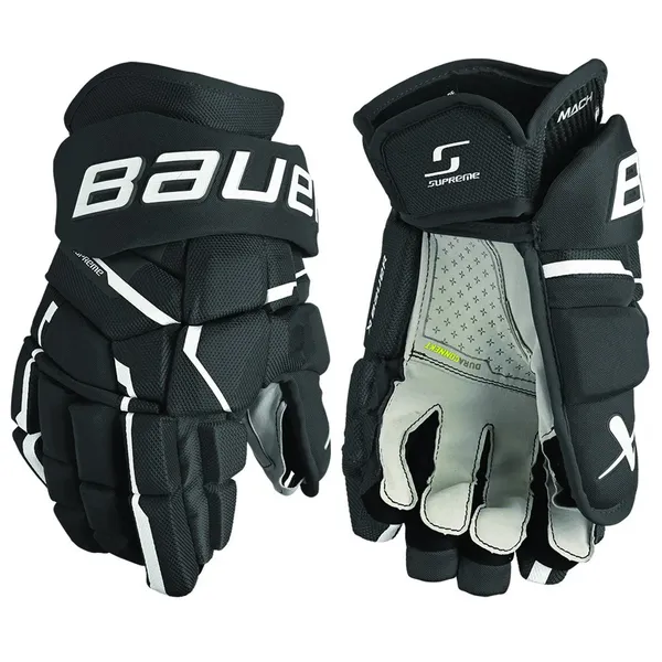 New Bauer Supreme Mach Intermediate Black and White Gloves 12"