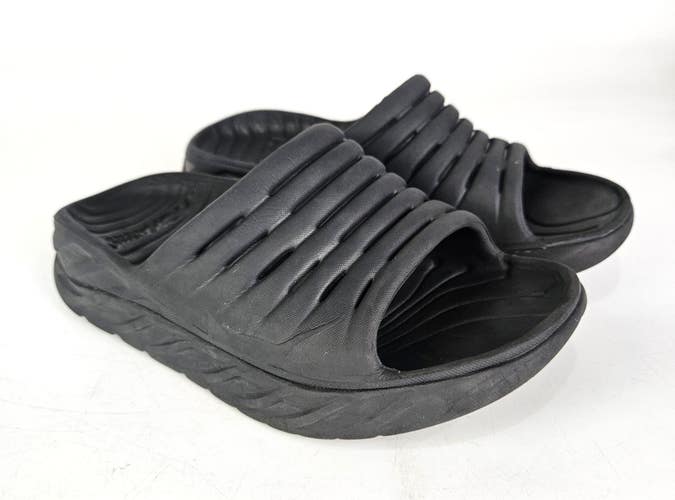 Hoka One One Ora Womens Slides Size 7 Black Recovery Sandals Walking Shoes