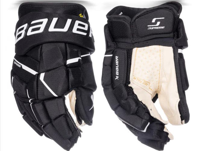 New Bauer Supreme M5 Pro Senior Black and White Gloves 15"