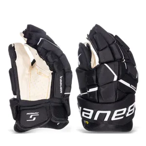 New Bauer Supreme M5 Pro Senior Black and White Gloves 14"