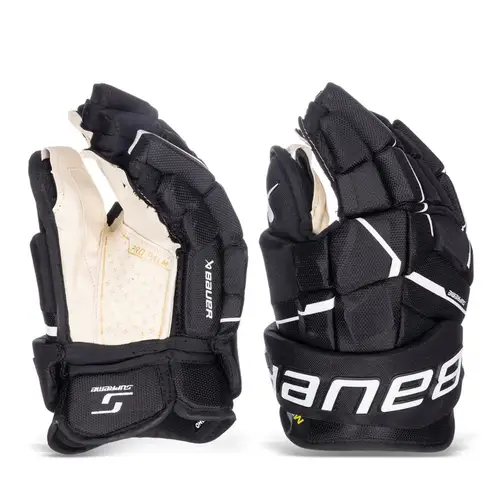 New Bauer Supreme M5 Pro Senior Black and White Gloves 14"