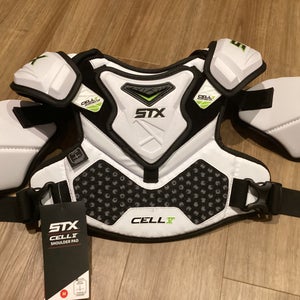 STX Cell V Lacrosse Shoulder Pads White Size Medium