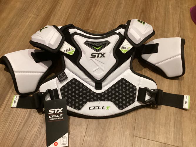 STX Cell V Lacrosse Shoulder Pads White Size Medium