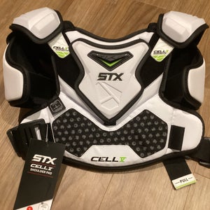 STX Cell V Lacrosse Shoulder Pads White Size Small