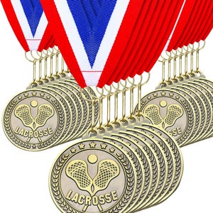 New 30 Pcs Gold Medals Bulk 2” lacrosse