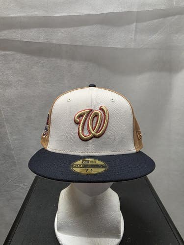 NWS Washington Nationals Golden Stone New Era 59fifty 7 1/2 RFK Sidepatch MLB