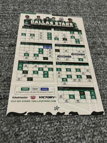 Dallas Stars NHL 2024-2025 Magnetic Schedule