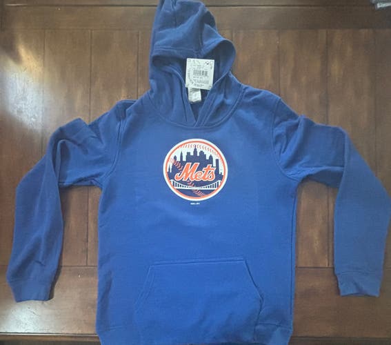 New York Mets Logo Pullover Hoodie Youth Size 18/20 XL NWT