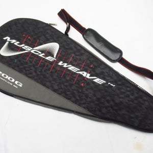 DUNLOP "MUSCLE WEAVE 200G" SINGLE ZIPPERED TENNIS RACQUET COVER WITH STRAP