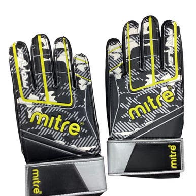 Used Mitre KEEPER GLOVES Soccer Goalie Gloves Black 8 11760-S000078575