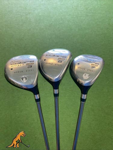 Used Cobra SS Steel Wood Set 3-Wood, 5-Wood, 7-Wood Aldila Tour Graphite Regular