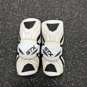 Used STX CELL III Lacrosse Arm Pads/Guards White MD 11849-S000029495