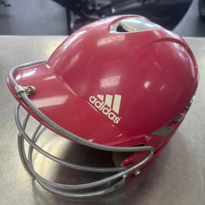 Used Adidas HELMET WITH MASK Batting Helmet w/Mask Pink One Size 11497-S000150219