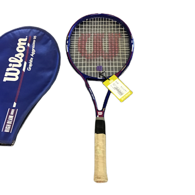 Used Wilson 95 PWS GRAPHITE AGGRESSOR Adult Tennis Racquet Royal Blue 4 1/4" 11730-S000065921