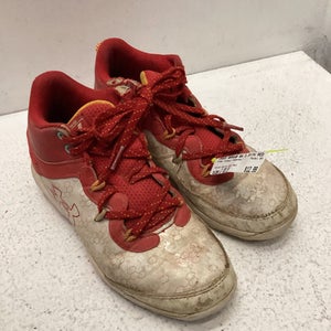 Used Under Armour BH BB/SB Cleats White And Red Junior 03.5 11443-S000195823