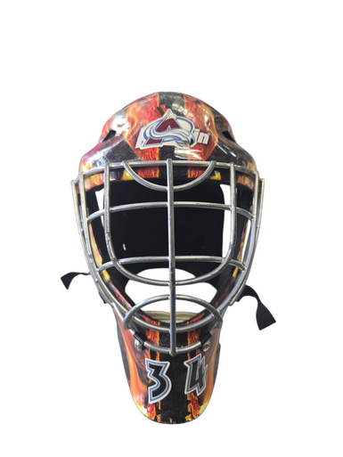 Used Franklin GFM 1500 Junior Goalie Helmet/Mask Orange One Size 11617-S000328104