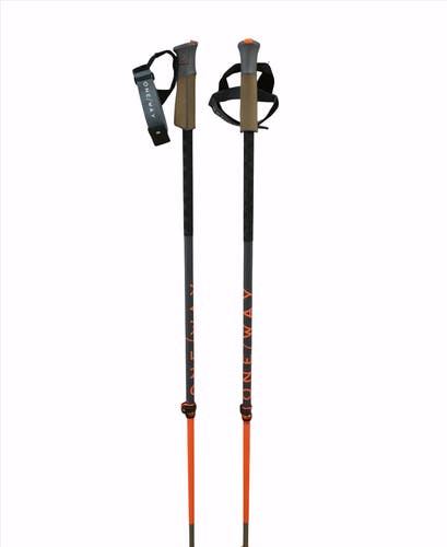 One Way Carbon Vario Mag Adjustable Ski Poles (Powder Basket/ Missing 1 of 2 Tour safety strap)