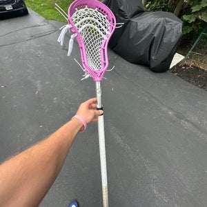 Used Pink StringKing Mark 3v Head With Silver STX Sc-ti Shaft professionally Strung READ DESCRIPTION