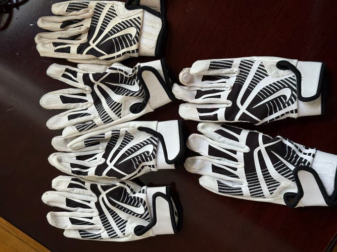 3 Pairs of Nike Hyperdiamond Youth Batting Gloves