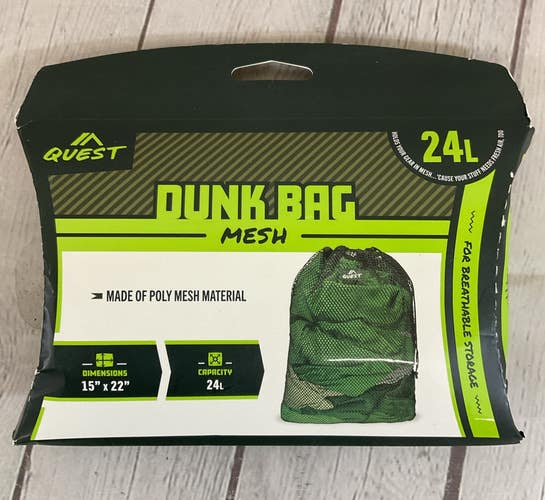 QUEST CEH02734 Breathable PolyMesh Dunk Bag Black 15" x 22" 24L