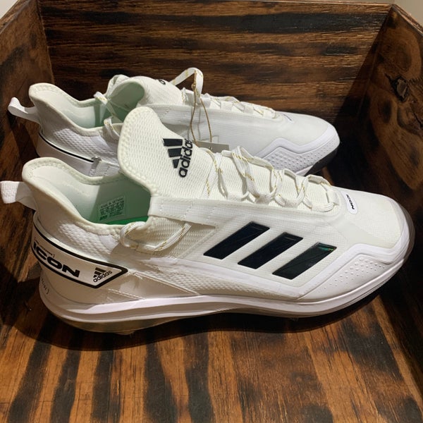 New Adidas Icon 7 Boost Baseball Metal Cleats White Black  display picture 3