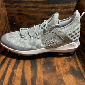 Under Armour Harper 8 Low ST Gray Metal Baseball Cleats 3026588-102 Mens Size 14