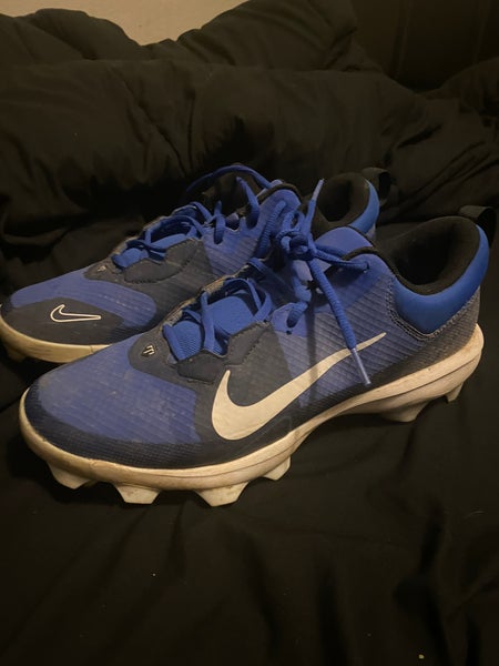 Blue Men's Size M 10.5 (W 11.5) Adult Nike Low Top Trout Molded Cleats (Used)