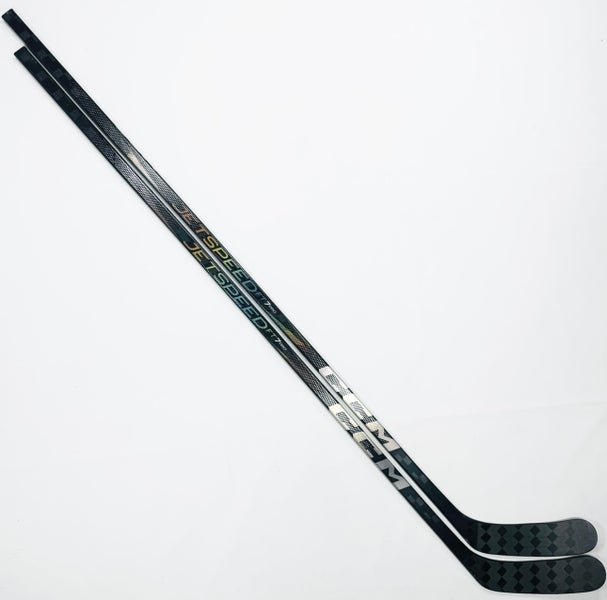 New 2 Pack Custom Black CCM Jetspeed FT7 Pro Hockey Stick-LH-85 Flex-P90M-Grip W/ Bubble Texture