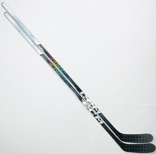 New 2 Pack Custom White CCM Jetspeed FT6 Pro Hockey Stick-LH-95 Flex-ZEGRAS Pro Curve-Grip