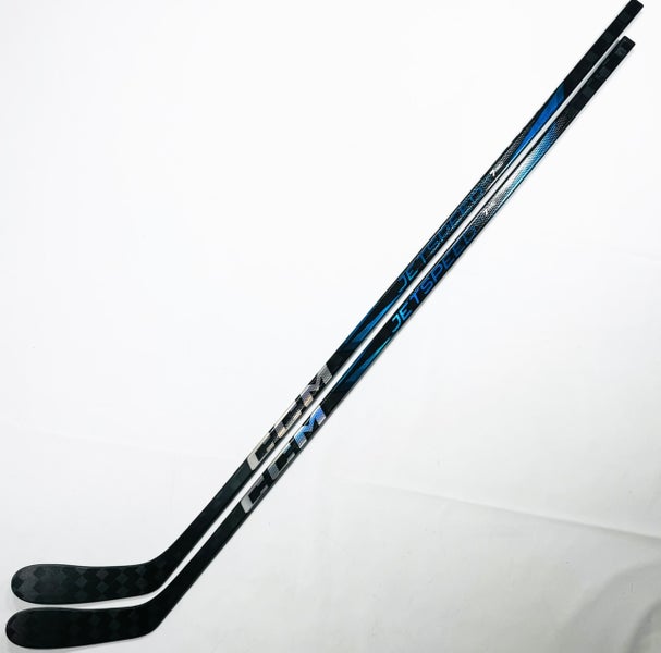 New 2 Pack Custom Blue CCM Jetspeed FT7 Pro Hockey Stick-RH-P28-70 Flex-Grip W/ Bubble Texture