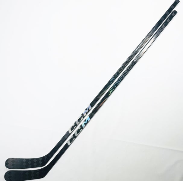 New 2 Pack Custom Black CCM Jetspeed FT7 Pro Hockey Stick-RH-75 Flex-ZEGRAS Pro Curve-Grip