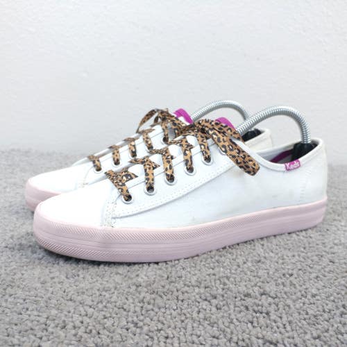 Keds Elizabeth And James Womens Size 6.5 Shoes White Canvas Leopard Animal Print