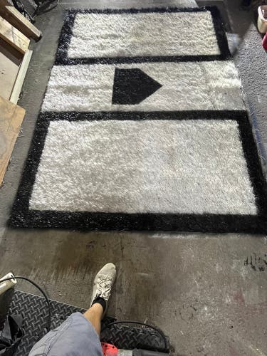 (New) Black And White 98” X 64” Youth Hitters Mat (U10)