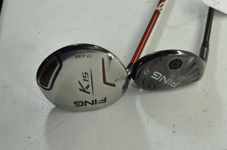 LEFT Ping K15 SF Tec Fairway Wood and G25 23* Hybrid Set Stiff/Regular # 182336