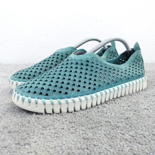 Ilse Jacobsen Tulip 139 Perforated Slip On Flats Womens Size 38 EU Blue Sneakers