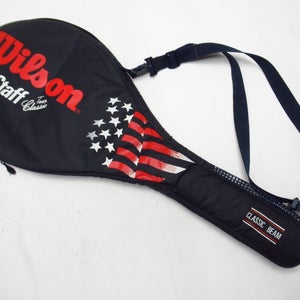 WILSON "PRO STAFF CLASSIC TOUR" SINGLE ZIPPERED TENNIS RACQUET COVER W/ STRAP