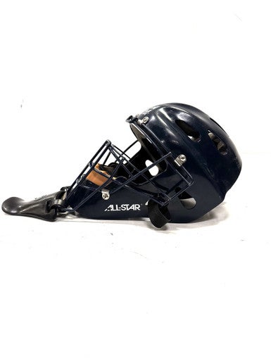 Used All-Star CATCHERS MASK Catchers Helmet w/Mask Navy Blue One Size 11860-C000294160