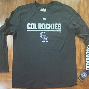 Colorado Rockies Majestic Long Sleeve Shirt Adult Large NWT