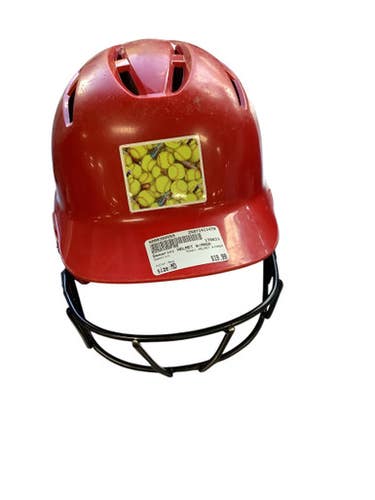 Used Demarini HELMET W/MASK Batting Helmet w/Mask Red MD 11479-S000398555
